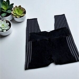 Fabletics thick winter leggings black large seamed workout pant lg